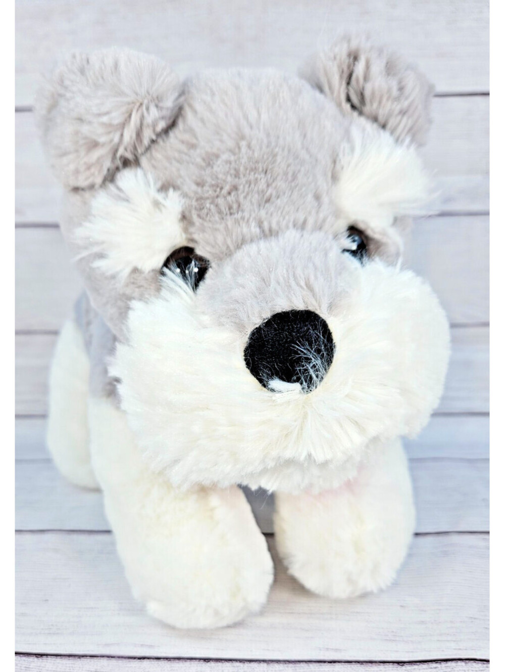 Hug Me 11" gray & white Schnauzer with bandana